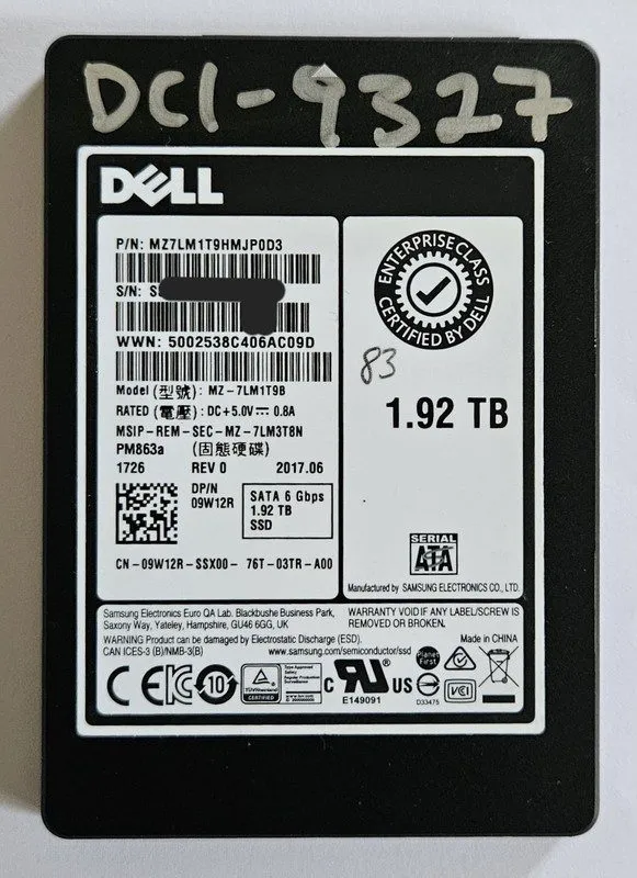 SSD-накопитель Samsung PM863a 2.5"1.92TB SSD SATA 6.0Gpbs Solid State Drive MZ-7