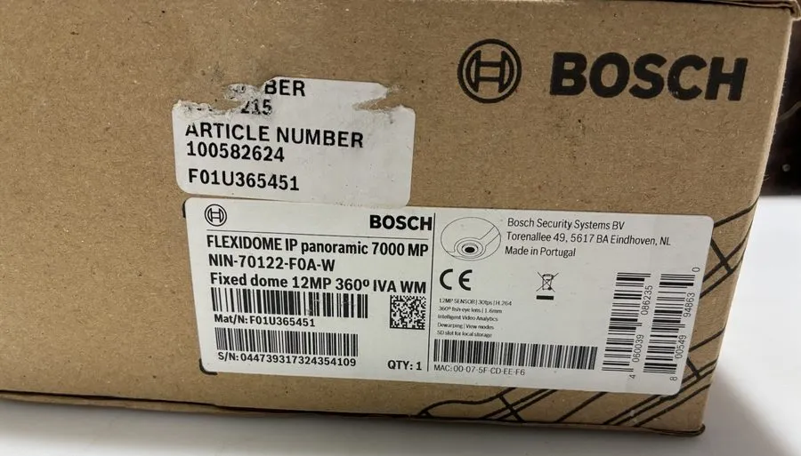 Камера BOSCH FLEXIDOME IP PANORAMIC 7000MP 12MP 360ï¾º IVA NIN-70122-F0A CAMERA