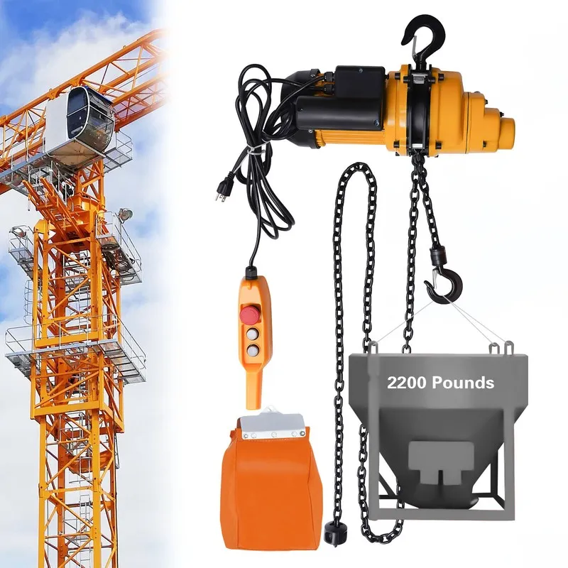 Таль 2200lbs/1Ton Electric Chain Hoist Single Phase Double Chain Crane Hoist 13'