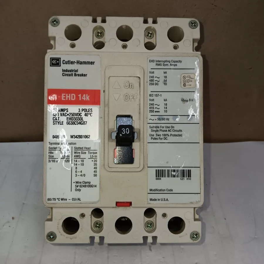 Автоматический выключатель 1 Eaton EHD3030L 30A Circuit Breaker EHD 14K 3P 480V