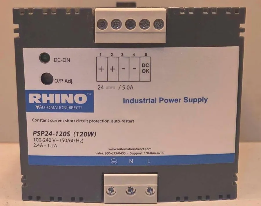 Блок питания RHINO PSP24-120S 24V DC 5A 120W DIN Rail Power Supply 120/240VAC