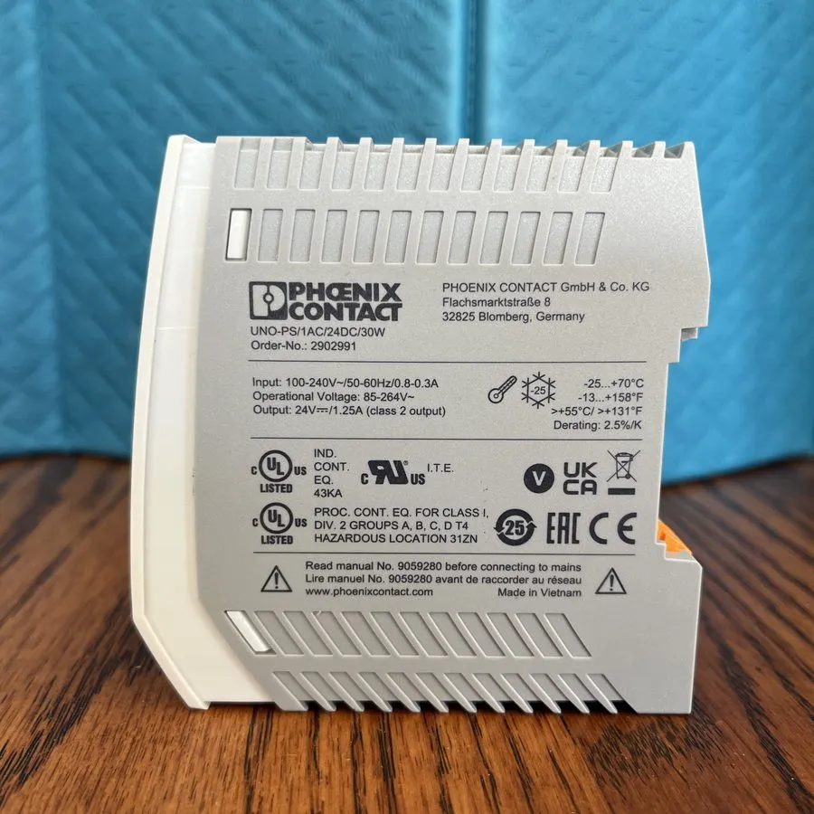 Блок питания Phoenix Contact 30W 24VDC 3 Pole DIN Rail Power Supply UNO-PS/1AC/2