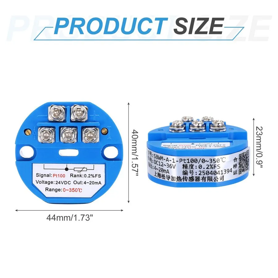 Датчик температуры 0-350C RTD PT100 Temperature Sensor Transmitter Module 4-20MA — фото лота 1