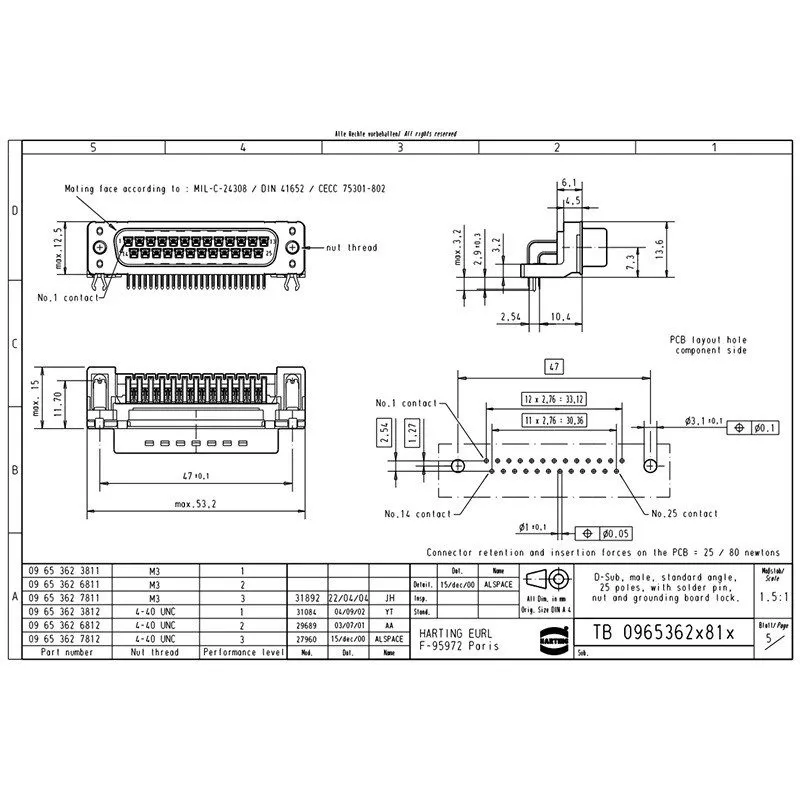 Разъём HARTING Male Connector 09653626811