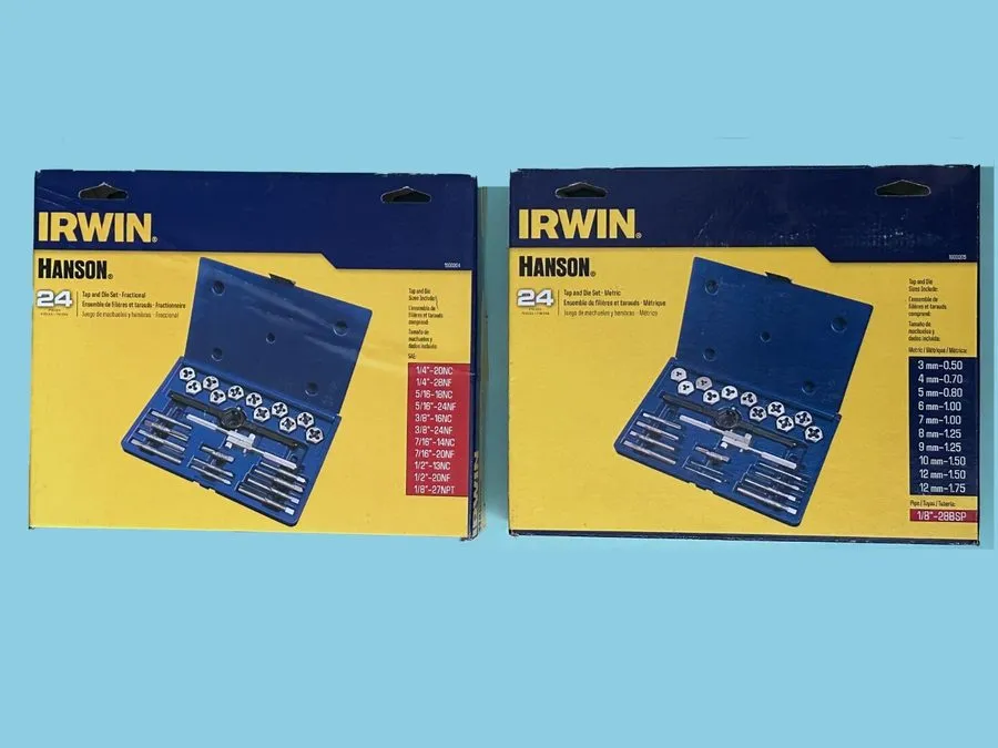 Режущий инструмент Irwin Hanson Machine Screw/Fractional Tap and Hex Die Set+16 
