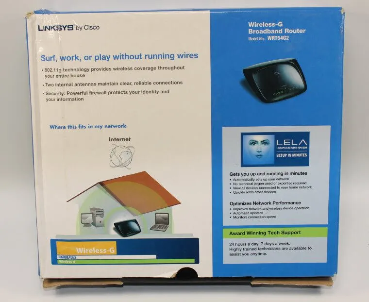 Маршрутизатор CISCO Linksys WRT54G2 V1 54 Mbps 4-Port 10/100 Wireless G Router