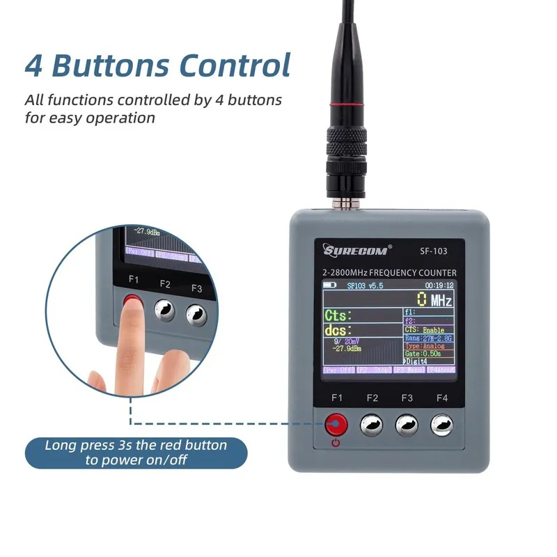 Тестер Portable Frequency Counter SURECOM SF-103 Radio Frequency Meter 2Gen 2MHz