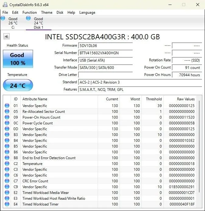 SSD-накопитель Intel DC S3700 400GB SSDSC2BA400G3 2.5" SATA 6Gb/s Enterprise SSD