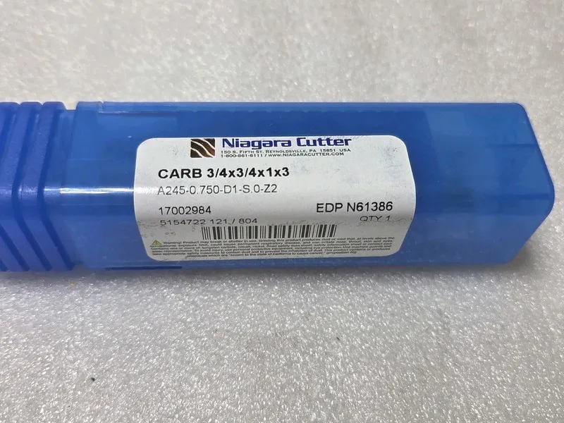 Режущий инструмент NIAGARA N61386 3/4" DIA. X 1" LOC X 3" OAL 2 FL. C.C. Carbide — фото лота 1