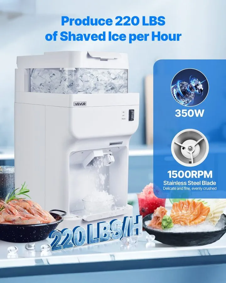 Оборудование для общепита Commercial Ice Shaver 220LBS/H Electric Ice Crusher Sn