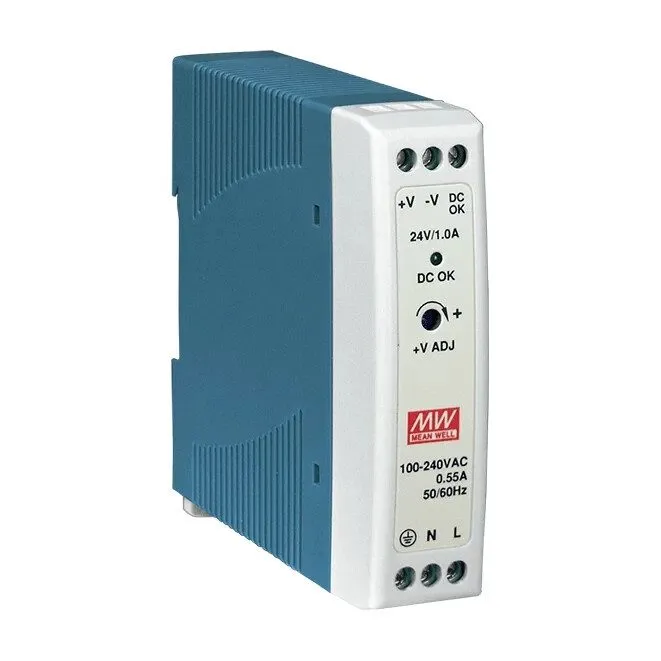 Блок питания Mean Well MDR-20-24 DIN Rail Power Supply 100-240V AC to 24V DC 1A 
