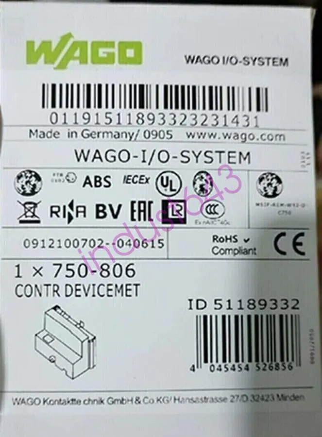 Коммуникационный модуль Wago DeviceNet communication module 750-806