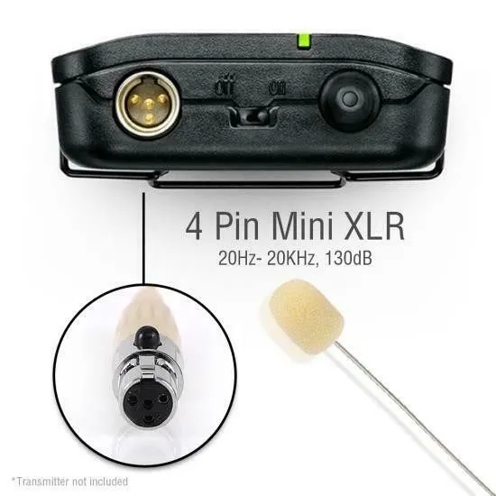 Микрофон Headset Microphone w/ Doulble Earhook для Shure Wireless-TA4F 4pin mini