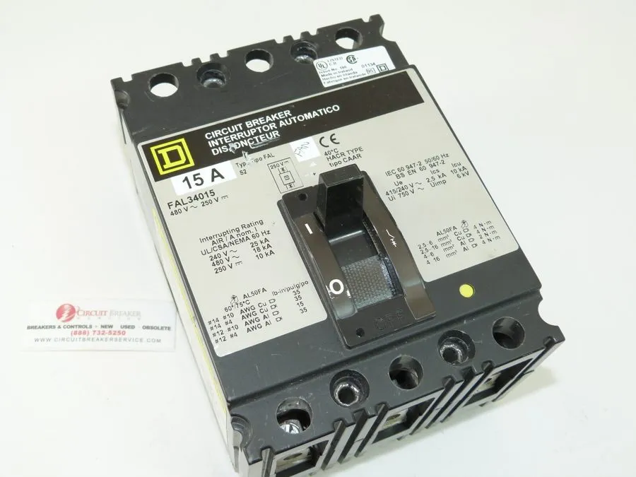 Автоматический выключатель Square D FAL34015 Circuit Breaker, 15A, 480V AC, 250V