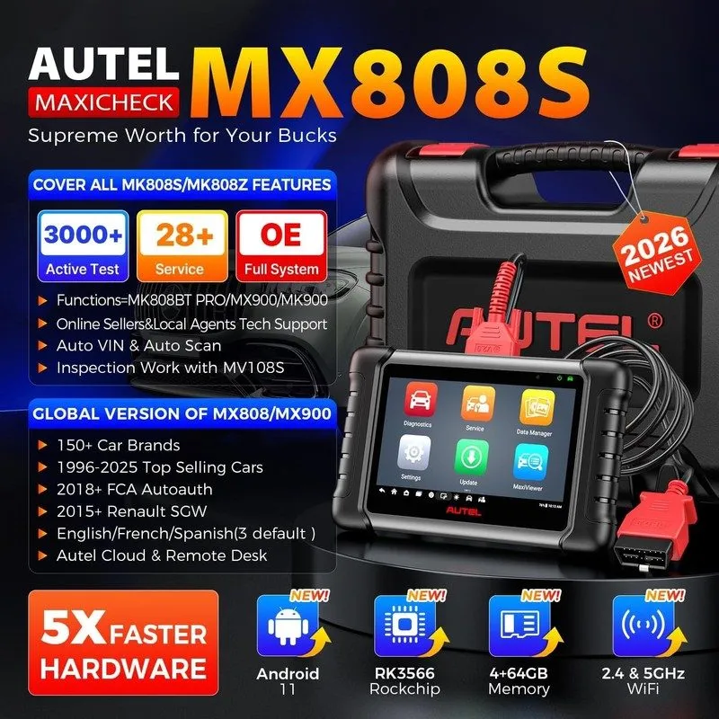 Диагностический сканер 2026 Autel MaxiCOM MK808S PRO MX808S Bidirectional Car Di — фото лота 1