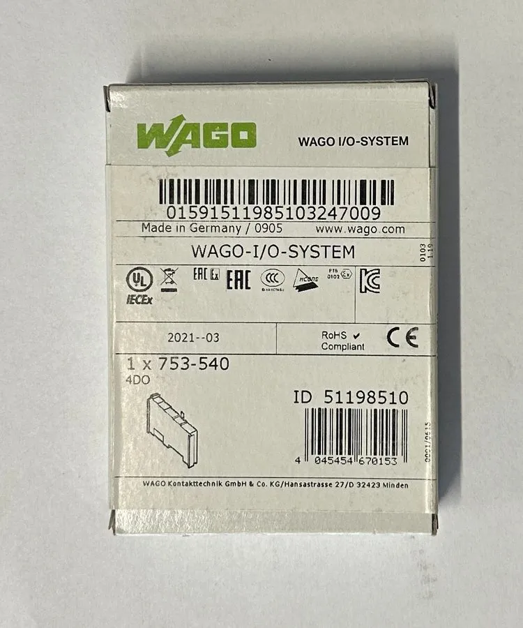 Модуль ввода-вывода Wago 753-540 DIN Rail Digital Output Module Spring Terminal 