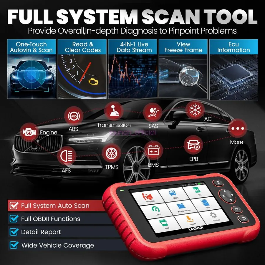 Диагностический сканер 2026 Launch CRP129E V2.0 Elite OBD2 Car Scanner Engine SR — фото лота 2
