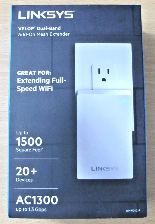 Объектив Linksys Velop Plug-In AC1300 Dual-Band Wi-Fi Add-On Mesh Extender WHW01