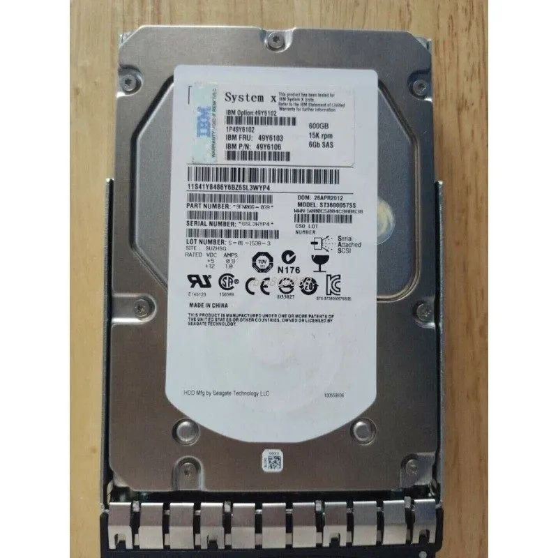Жёсткий диск IBM 600GB 49Y6104 49Y6103 49Y6102 15K 6Gbps SAS 3.5" M4 HDD Hard Dr