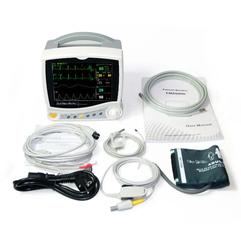 Электрокардиограф ICU CCU 6-Parame Patient Monitor NIBP SPO2 ECG TEMP RESP PR Vi — фото лота 1