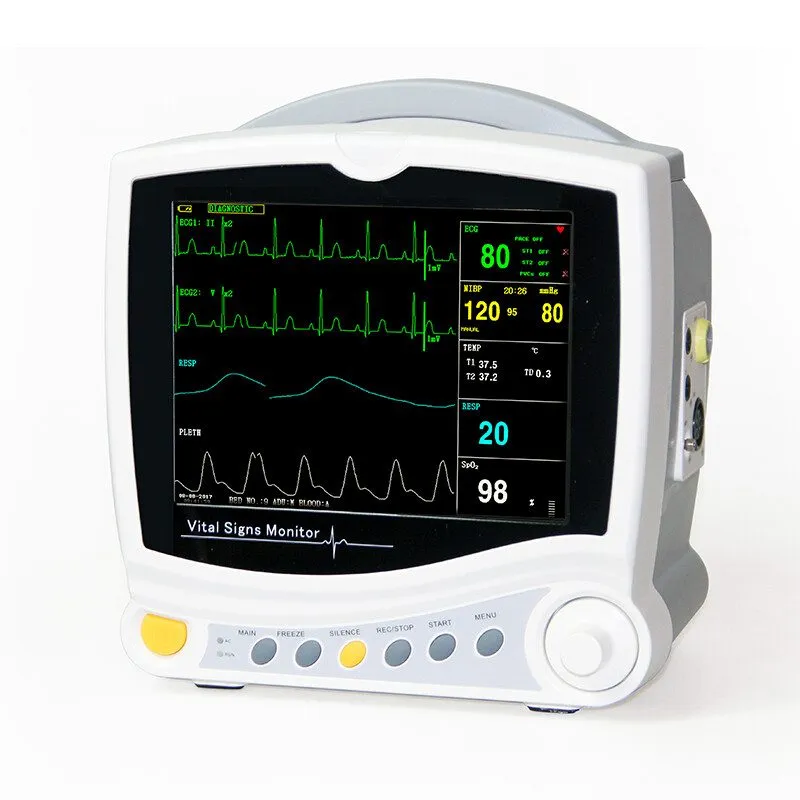 Электрокардиограф ICU CCU 6-Parame Patient Monitor NIBP SPO2 ECG TEMP RESP PR Vi — фото лота 2