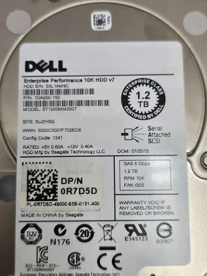 Жёсткий диск Seagate 1DA200-150 1.2TB SAS 6Gbps 10K Hard-Drive ST1200MM0007 HDD 