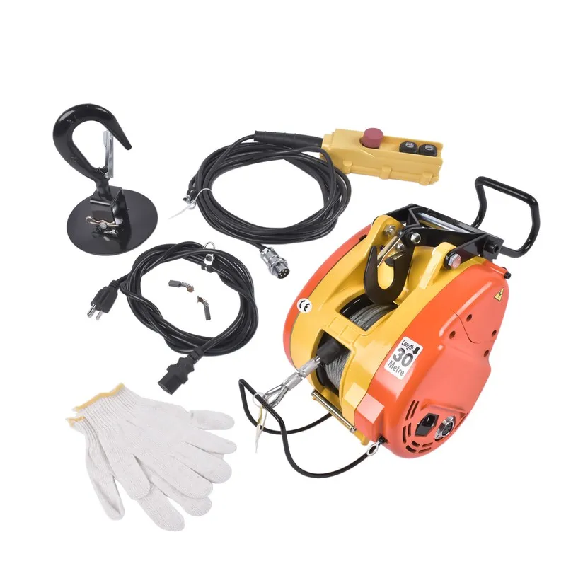 Таль 550 lbs Electric Hoist Portable Winch Crane Lift, 30m/98.43ft Steel Wire Le — фото лота 1