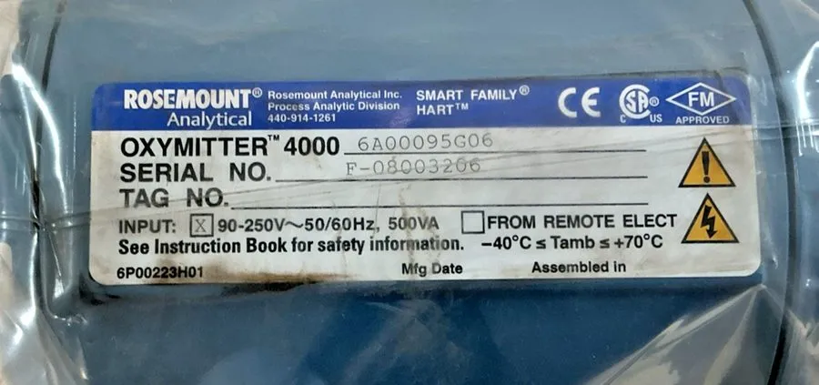 Трубопроводная арматура Rosemount Oxymitter 4000 6A00095G06 90-250 Volts Gas Tra