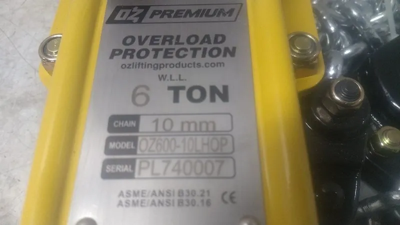 Таль Oz Lifting Products OZ600-10LHOP 6 Ton Cap 10 Ft Lift Length Lever Chain Ho