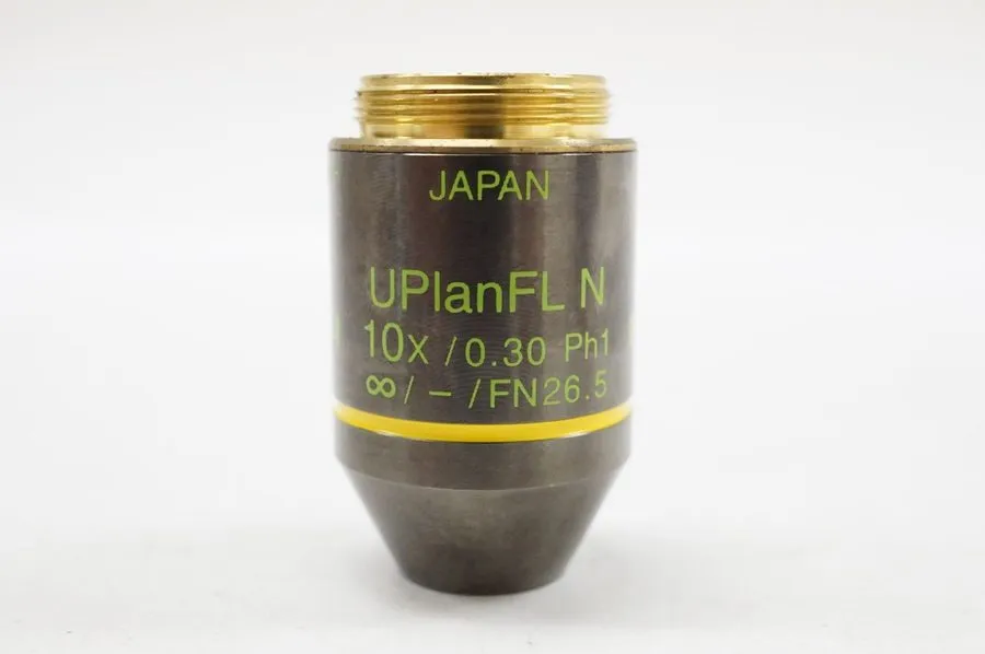 Объектив микроскопа Olympus UPlanFL N 10x / 0.30 Ph1 Microscope Objective Lens U — фото лота 1
