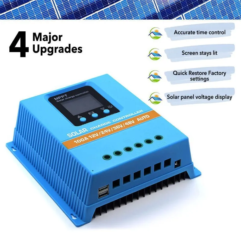 Аккумулятор 2X 4000W 100A MPPT Solar Charge Controller 12V/24V/36V/48V Battery P