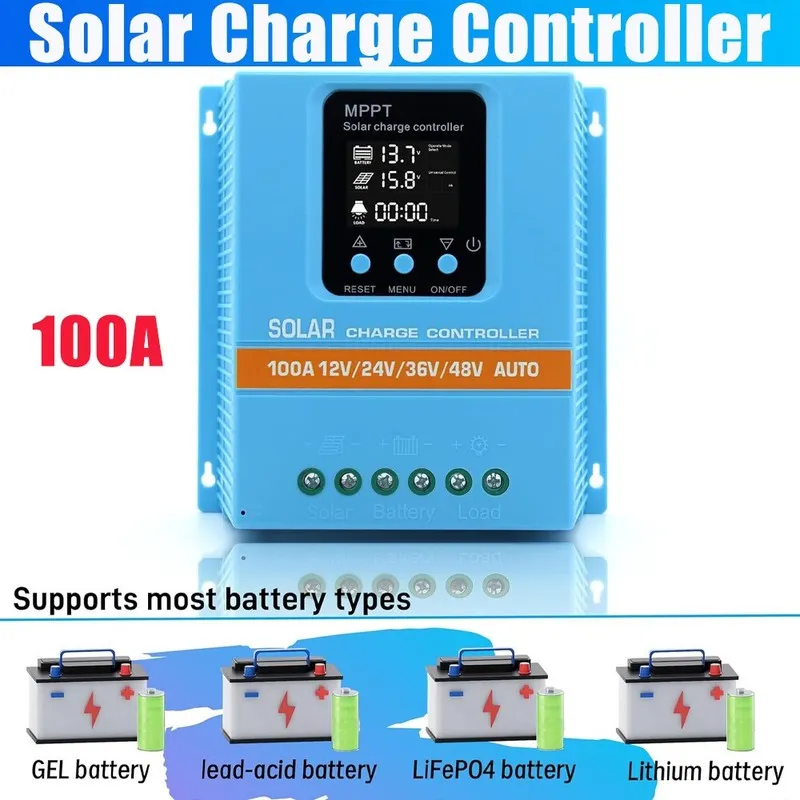 Аккумулятор 2X 4000W 100A MPPT Solar Charge Controller 12V/24V/36V/48V Battery P — фото лота 2