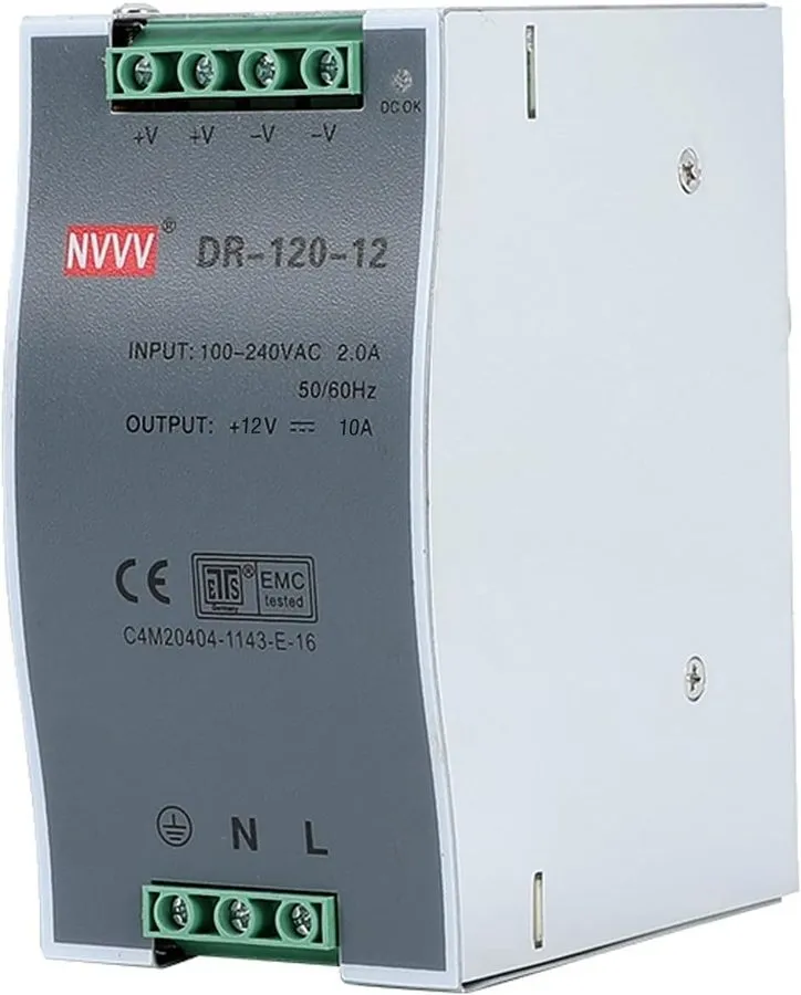 Блок питания DR-120-12 AC to DC DIN-Rail Mount Power Supply, 12V, 10 Amp, 120W S