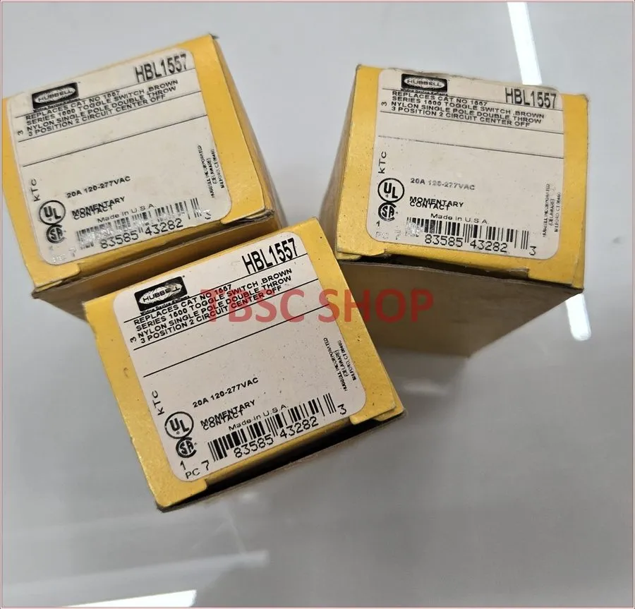 Коммутатор Hubbell Hbl1557, Black, 20 AMP 3 Position Momentary Switch