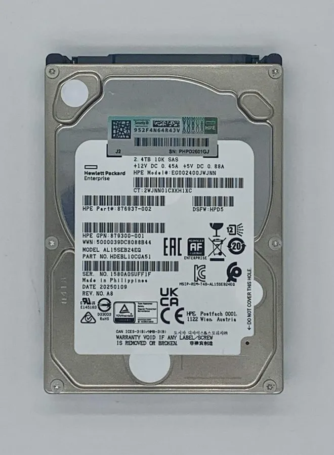 Жёсткий диск HPE 2.4TB 10K SAS HDD EG002400JWJNN 876937-002 879300-001