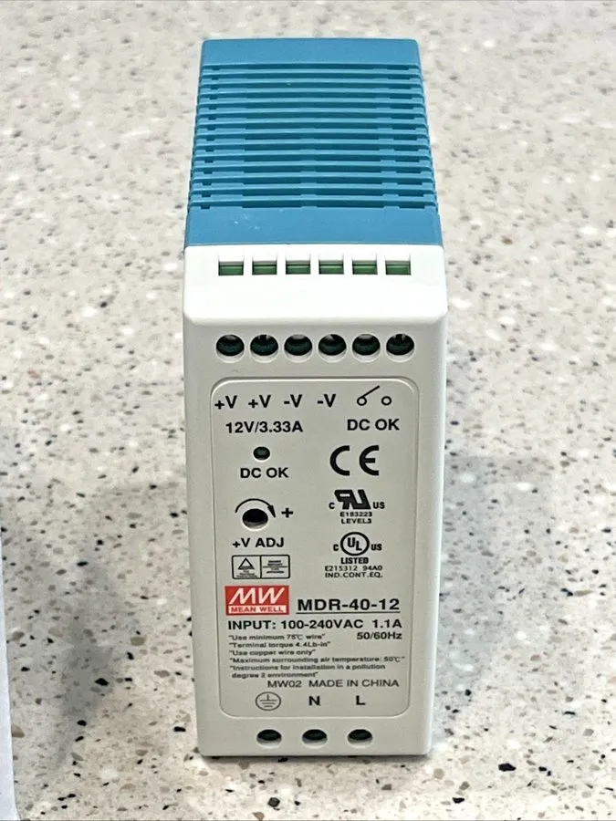Блок питания Mean Well MDR-40-12 AC to DC Din Rail 100-240VAC 12V 40 Watt Power