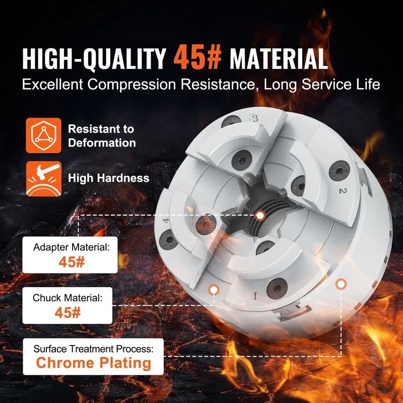Режущий инструмент KP96 Lathe Chuck 4-Jaw 3.75in Diameter Self-centering Grindin — фото лота 1