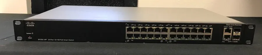 Коммутатор Cisco SF200-24P 24-Port 10/100 PoE Smart Managed Rackmount Switch