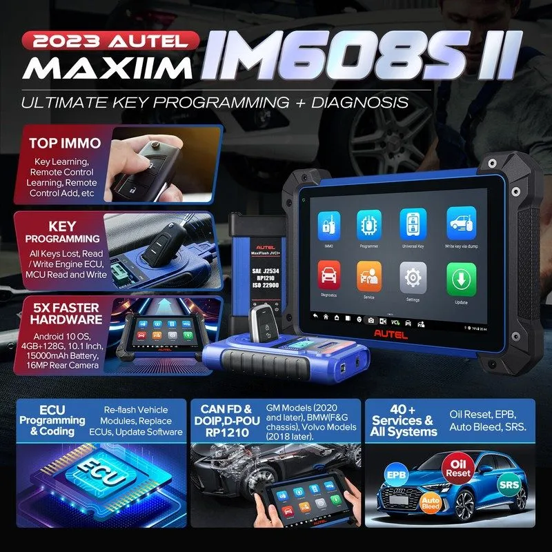 Диагностический сканер Autel IM608S II+G-BOX3 Kits Top Key Programming Diagnosti