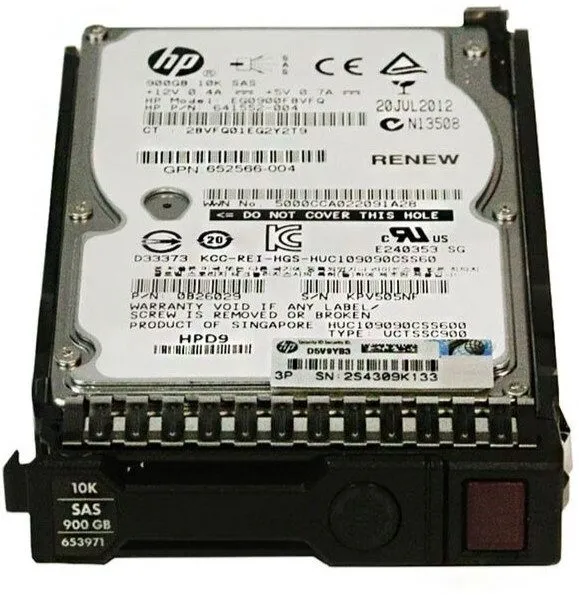 Жёсткий диск HP 653971-001 652589-B21 900GB 10K RPM 2.5" SAS 6Gbps HDD Hard Driv