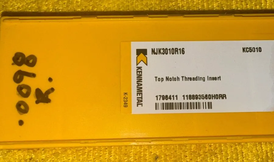 Режущий инструмент Lot 5 Kennametal NJK3010R16 KC5010 Top Notch Threading Carbid — фото лота 1