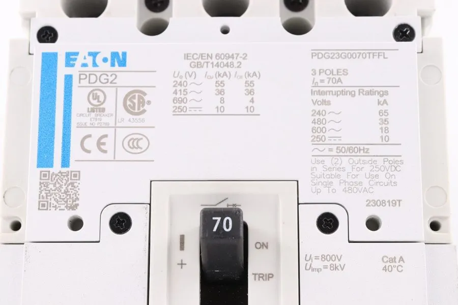 Автоматический выключатель NTO EATON CIRCUIT BREAKER PDG23G0070TFFL 70A 480V 3P