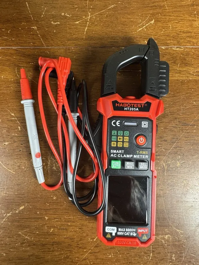 Тестер HABOTEST HT205A Digital Clamp Meter True RMS 600A 6000 Count NCV w Case — фото лота 1