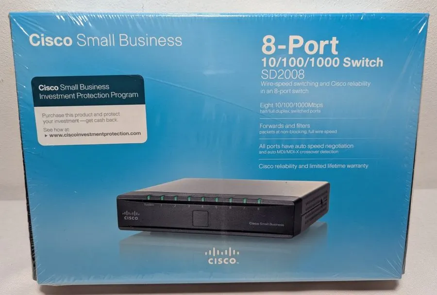 Коммутатор Cisco 8 Port 10/100/1000 Gigabit Ethernet Switch SD2008