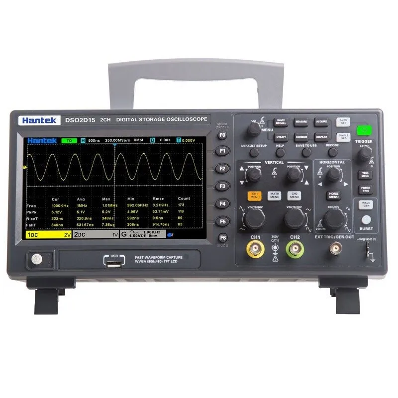 Осциллограф Hantek DSO2D15 Digital Storage Oscilloscope 150MHz 1GSa/s 8M,2 Chann