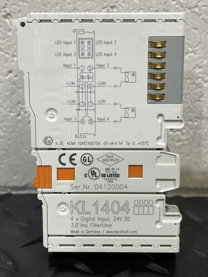 Модуль ввода-вывода Beckhoff KL1404 4x Digital Input 24V DC