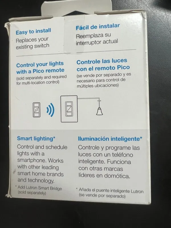 Коммутатор Lutron Caseta Wireless Dimmer Switch Wall Ceiling Lights PD-6WlC-WH W