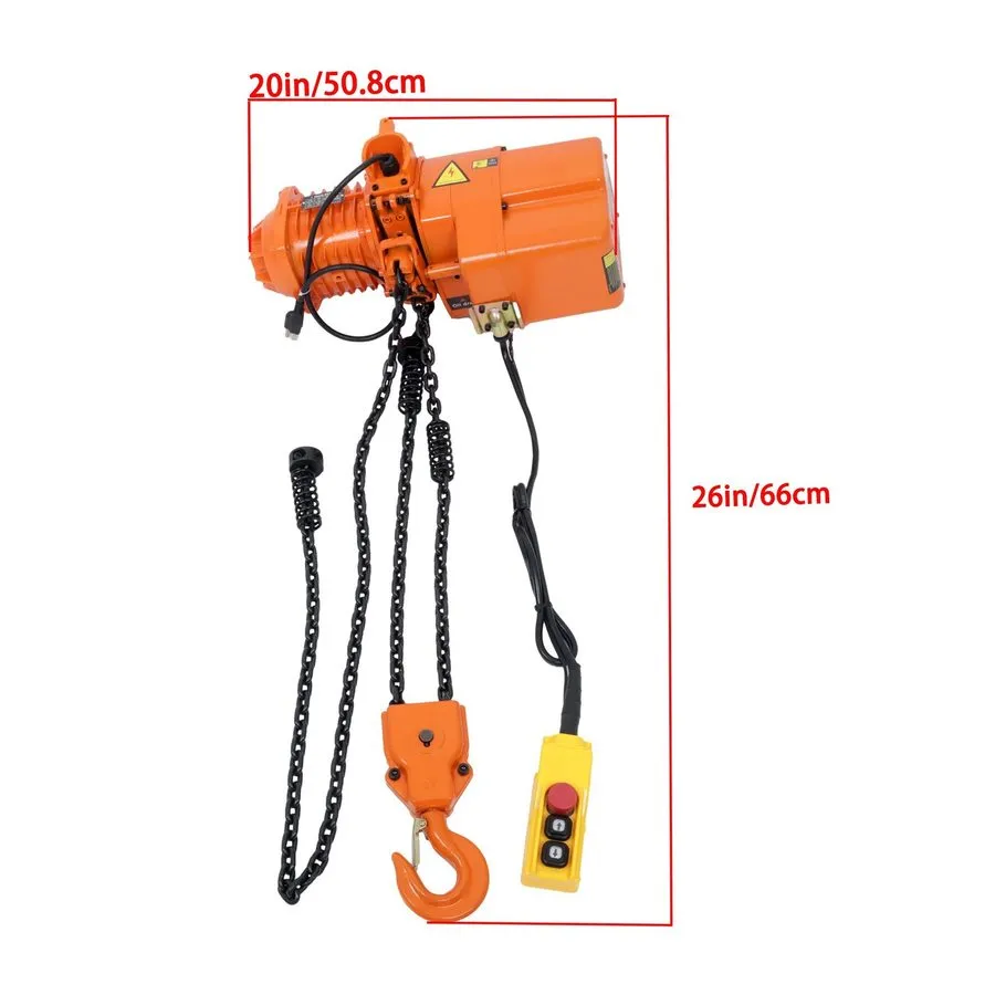 Таль Electric Chain Hoist G80 Chain 750W 1T/2200lbs 1.5m/5ft Wired Remote Contro