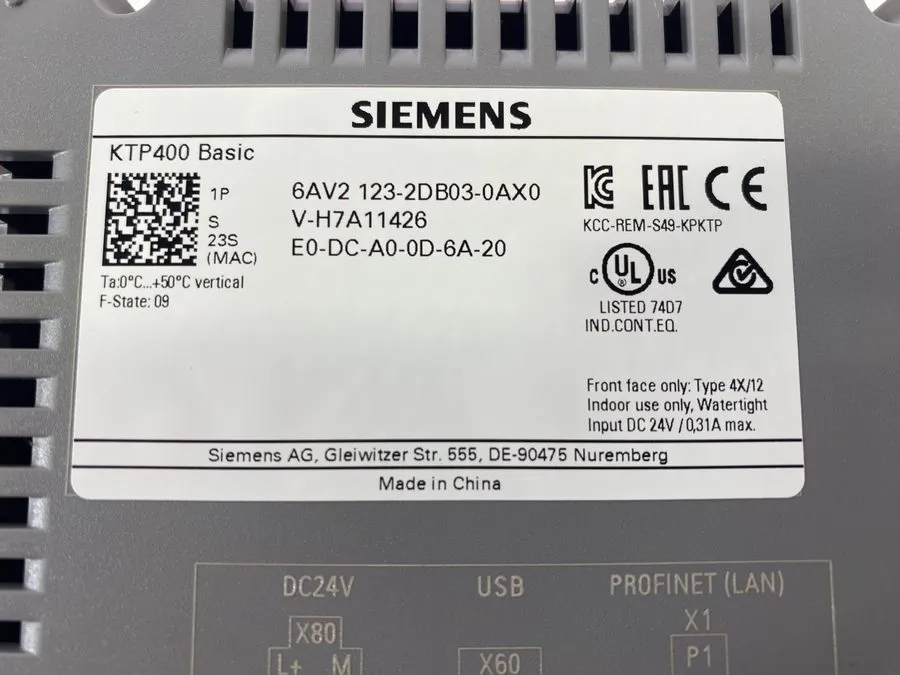 Панель оператора Siemens 6AV2123-2DB03-0AX0 SIMATIC HMI, KTP400 Basic, Basic Pan