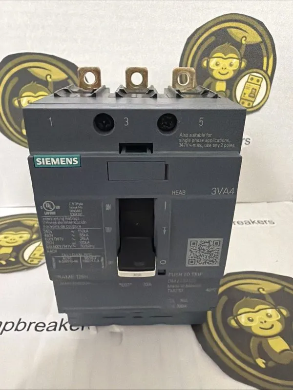 Автоматический выключатель 3VA4170-6ED34-0AA0 SIEMENS 3 POLE 70A 480V 65kA CIRCU